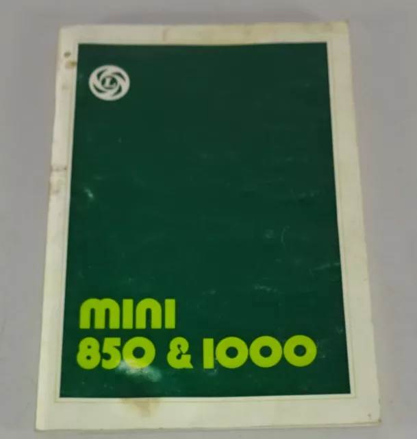 Manual / Manual Del Propietario Británica Leyland Austin Mini 850+1000 De 1976