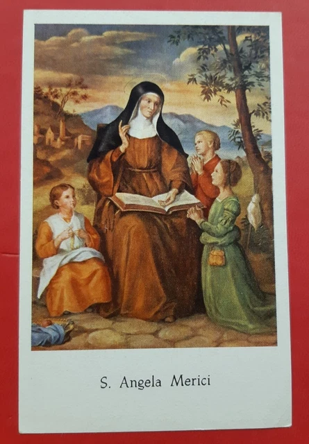 Santino Santa Angela Merici Holy Card Patrona Invocata contro qualsiasi malattia