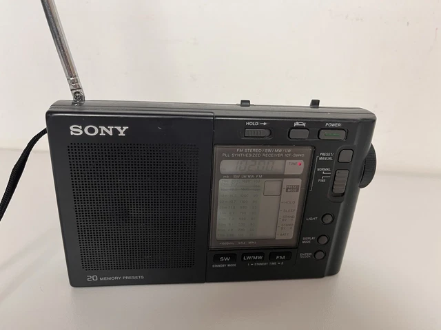 SONY ICF-SW40 PORTABLE Synthesized Receiver Radio FM/MW/SW/LW (3x AA ...