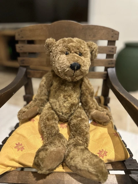Ancien Ours En Peluche Articulé Paille Années 30 - 34 Cm, Teddy Bear à Mécanisme