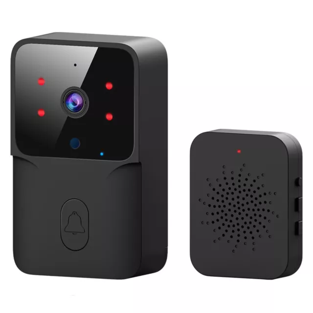 Black WiFi Smart Video Doorbell with 2 Way Voice Intercom and Sharing Function