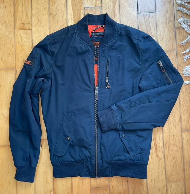 Mens Superdry Bomber Jacket - Blue - Size Medium