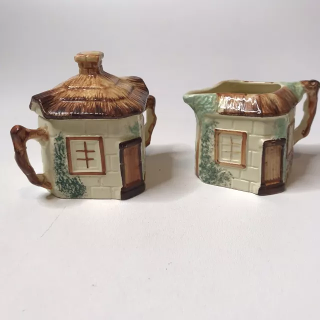 Vintage KEELE STREET POTTERY Cottage Ware Creamer Sugar Made in England