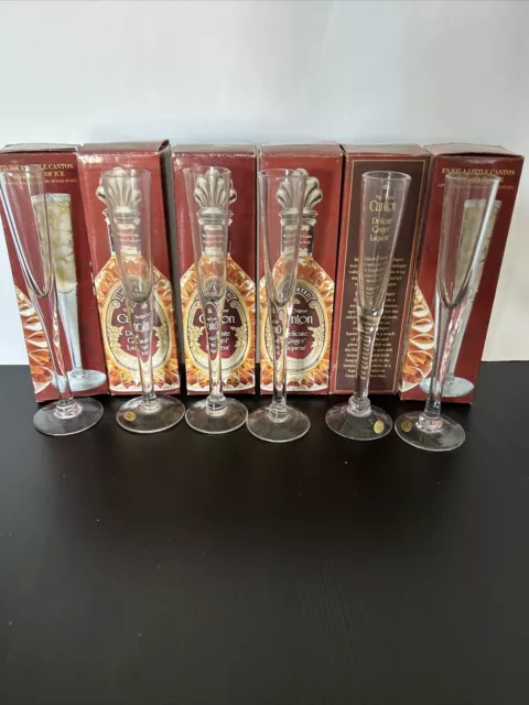 Canton Delicate Ginger Liqueur Cordial Stem Glass With Original Box 6pc