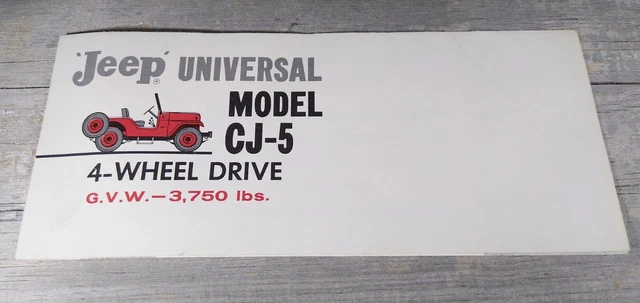 1959? 4WD Jeep Universal Model CJ-5 Sales Brochure 4-Cyl F-Head Hurricane Engine