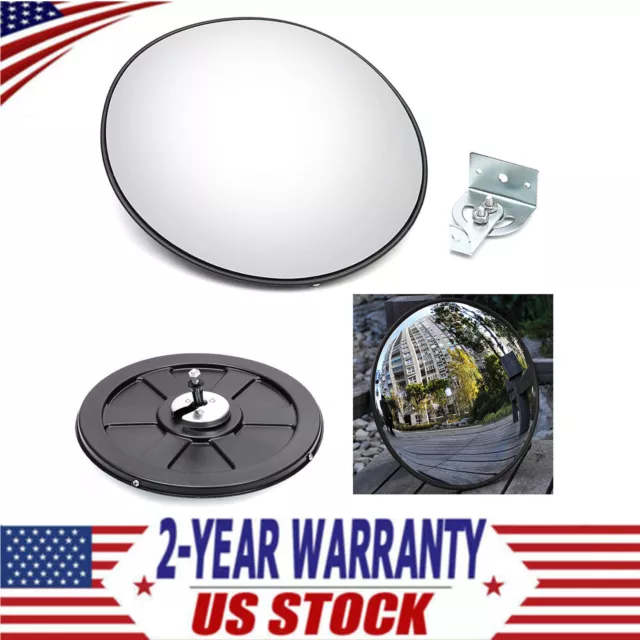 12" Wide Angle Mirror Security Convex Mirror Outdoor Road Traffic Driveway Safe