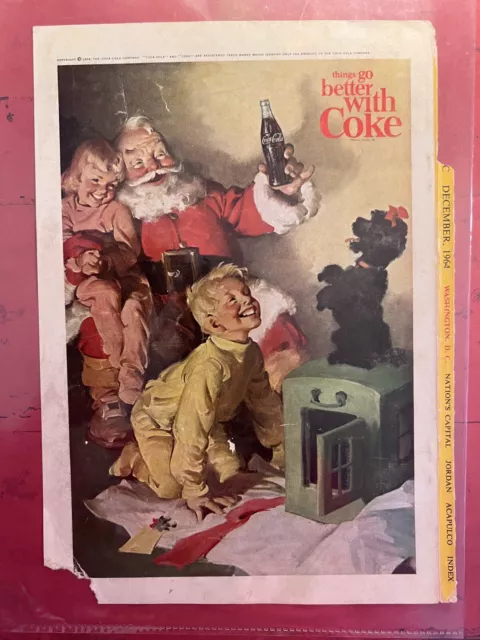 Santa COCA COLA COKE Nat Geo back cover Magz Ads 1941 1965 quan disc free ship