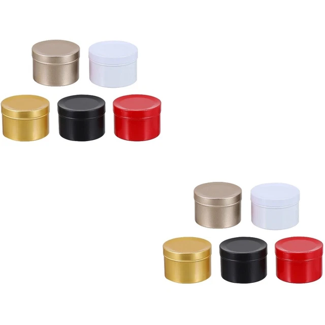 10 Pcs Christmas Empty Tins Candle Containers Retro European Candy Box