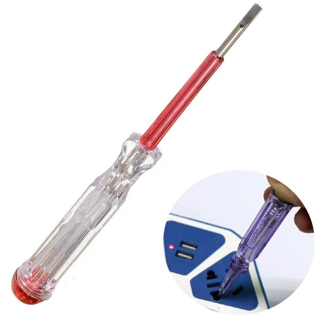 ANENG Tester di Tensione (con Cacciavite) Strumento di Prova Elettrica,Rilevatore di Tensione Senza Contatto,Doppio Intervallo CA 11v/30v-1000v,Fase/Neutro Elettrico,Display LCD,Allarme Acustico