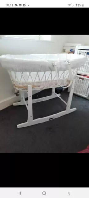 baby moses basket and stand used