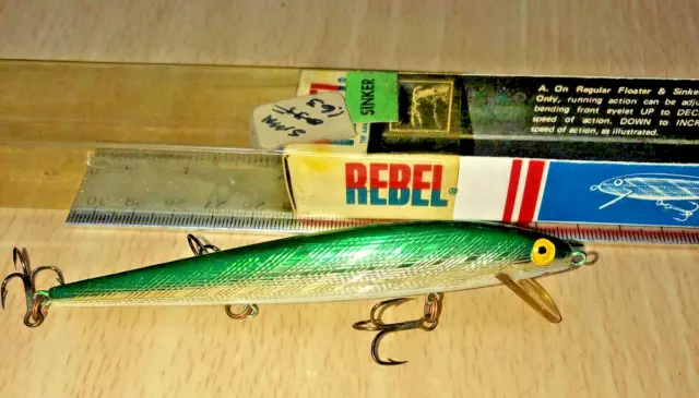 VINTAGE RARE REBEL Jumping Minnow Fishing Lure - Naturized Frog - 4.5”  $100.00 - PicClick