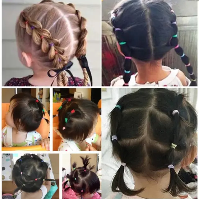 Kids Elastics Hair Rubber Band Hair Ties Ponytail Scrunchies Hair Holder 2000pcs