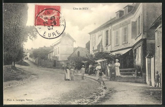 CPA Bizy, Cote de Bizy, vue de la rue 1907