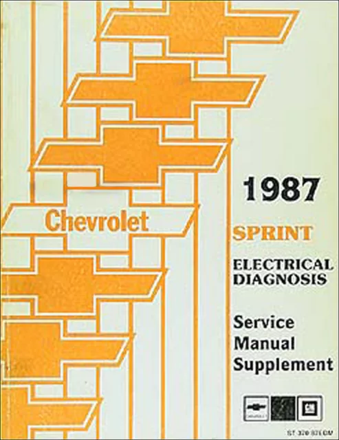 1987 Chevy Sprint Elettrico Diagnosi Servizio Manuale Cavi Schema 87 Originale