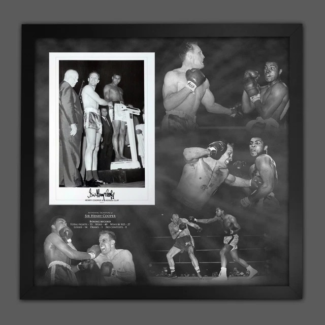 Henry Cooper Signed Boxing Photograph in A Framed Picture Mount Display : C