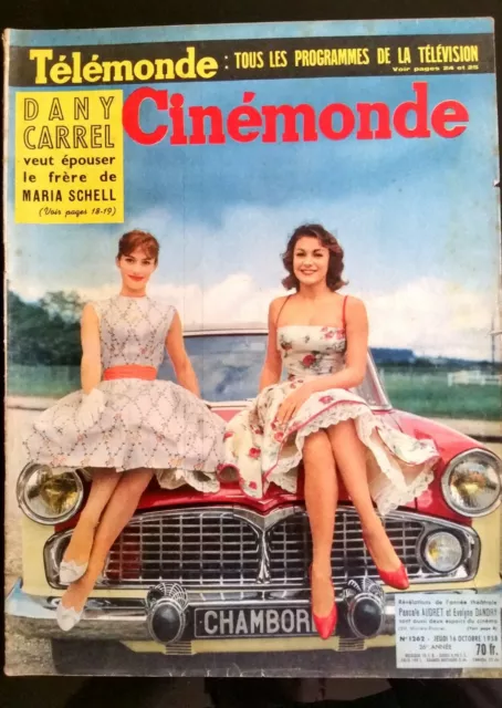 CINEMONDE 16/10/1958; Dany Carrel/ Pascale Audret et Evelyne Dandry/ Mariano