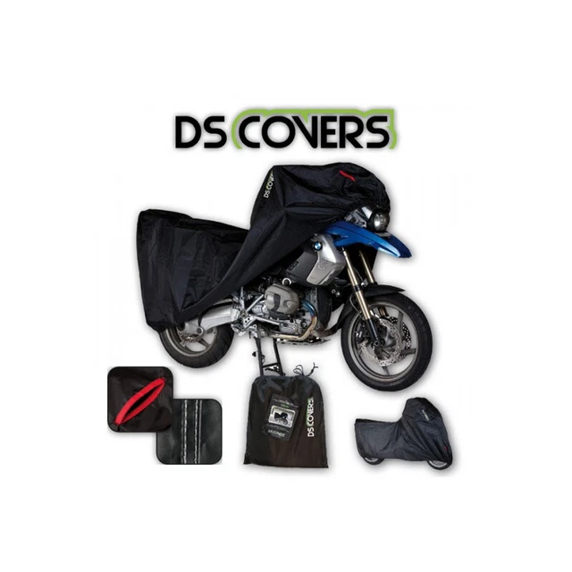 DS Covers Motorradabdeckung Fox, XL, Schwarz - Wasserfest, Atmungsaktiv, Mit Elastischem Saum