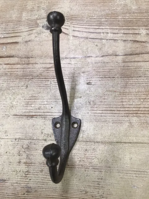 Original  Antique Victorian Cast Iron Coat Hooks Old  Metal Reclaimed Vintage