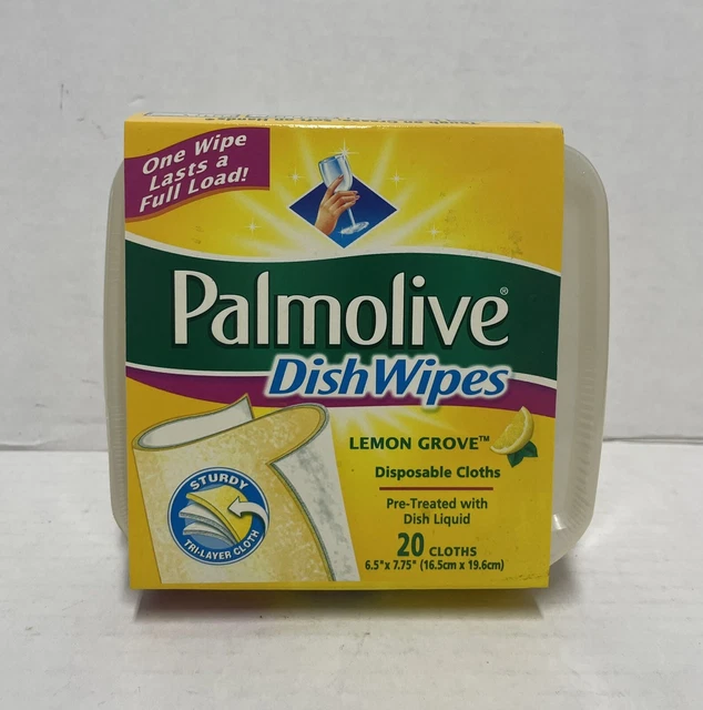 PALMOLIVE DISH WIPES Lemon Pretreated Disposable Cloths Camping