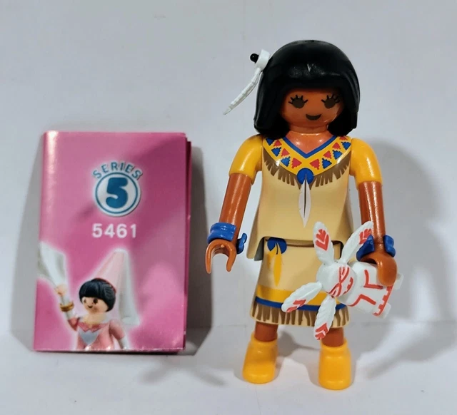 Figurine Playmobil 3621 – Ancienne Femme Indienne, Série Couleur, Fabrication Allemagne