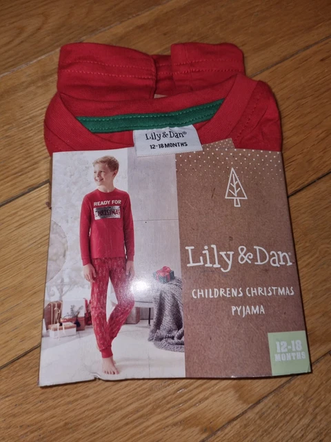 *Lily & Dan* Splendidi Pigiami Natalizi Scintillanti Paillettes Pigiami Nuovi Con Etichette