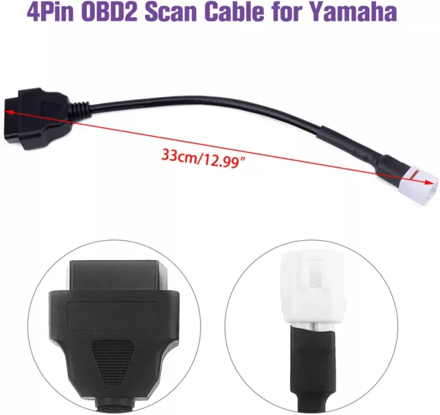 Para Yamaha 4pinA OBD 16pin OBD2 Extensión OBD Moto Diagnóstico de Cable