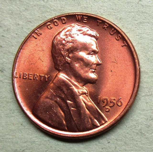 1956 D Lincoln Wheat Penny Choice BU Mint Luster Uncirculated -  J-149