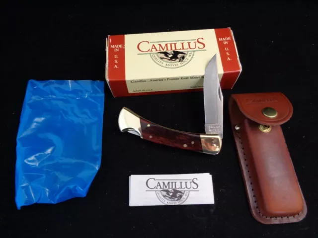 CAMILLUS USA. RARE #9 LOCK BACK KNIFE 1990's W/ORIG SHEATH PRISTINE MINT NIB