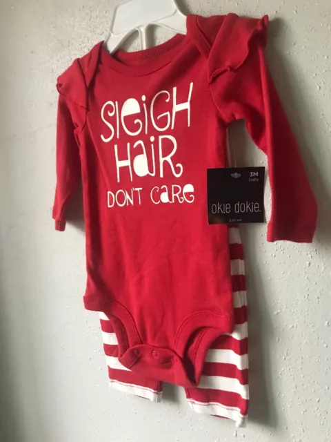 Okie Dokie 3M Baby Girl2 Pc Set Red Outfit Brand New W/Tags from JCPenney 3