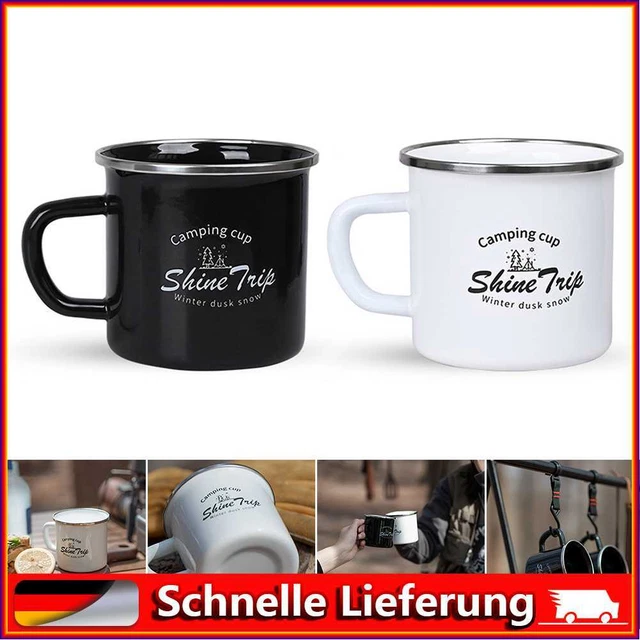 Tazas de café ShineTrip mango 350 ml vajilla para camping esmalte senderismo taza regalos