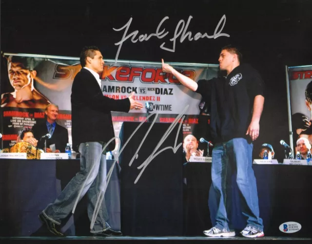 Nick Diaz & Frank Shamrock Signed 11x14 Photo BAS COA StrikeForce UFC Autograph