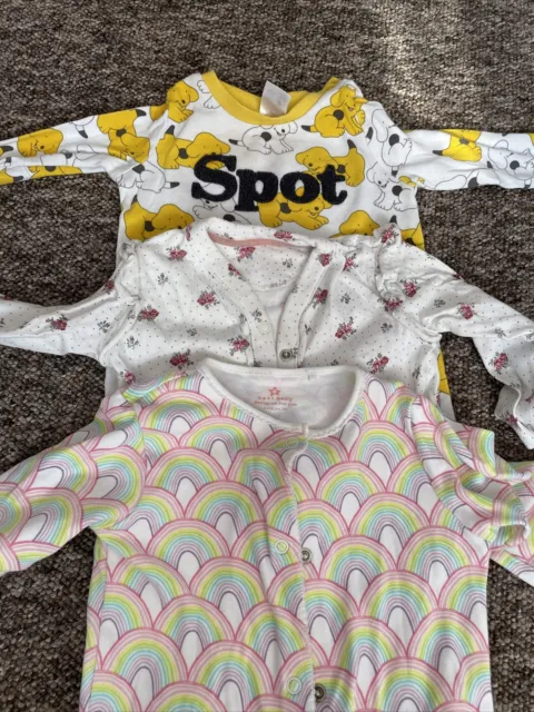 NEXT Baby Girls Sleepsuits / Baby Grow Bundle 6-9 Months X6