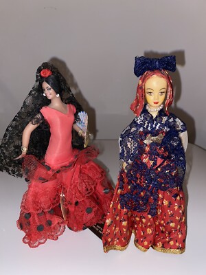 VINTAGE MARIN CHICLANA SPANISH FLAMENCO DOLL  And Rexard Costume Doll