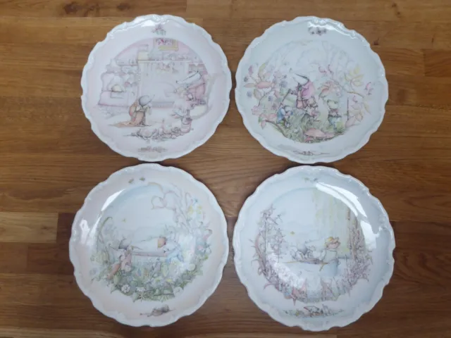 Vintage Royal Doulton Bone China Set Of 4 Wind In The Willows Collectable Plates