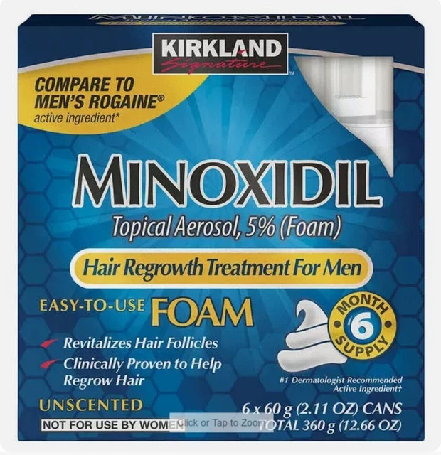 KIRKLAND MINOXIDIL 5 Foam Men Hair Regrowth Treatment 6 Months Supply