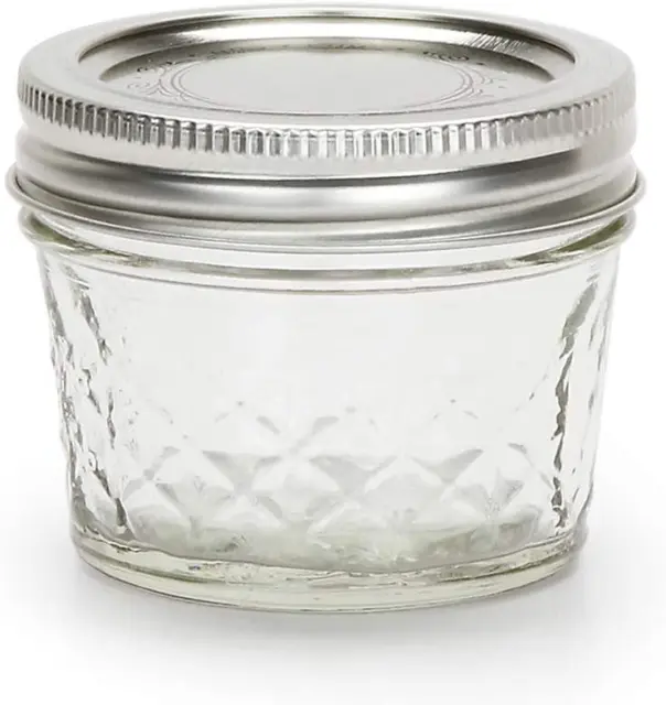 LOEW CORNELL 1440080400 GLASS JELLY JAR BALL WITH LIDS AND BANDS 4 Multicolor