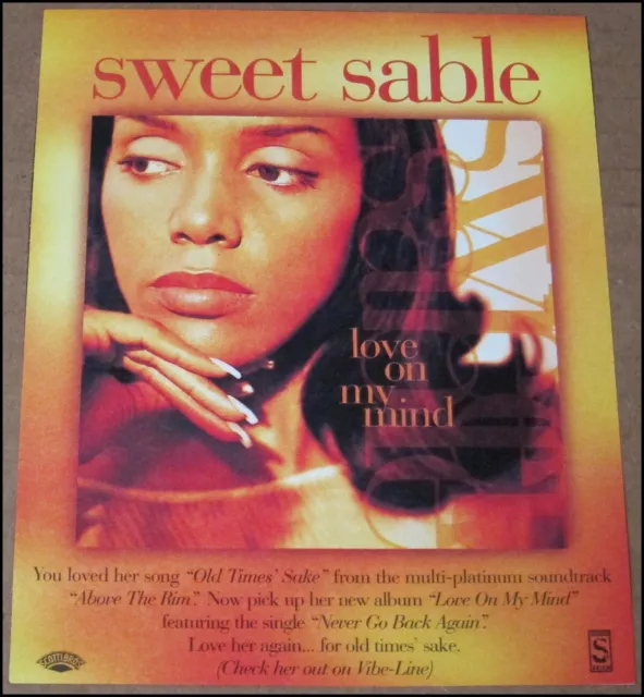 1996 Sweet Sable Love On My Mind Print Ad Album Advertisement Clipping Ceybil