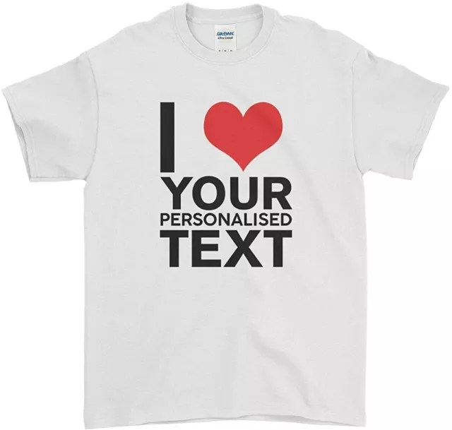 T-shirt personalizzata I Love You testo personalizzato / nome / citazione / slogan top