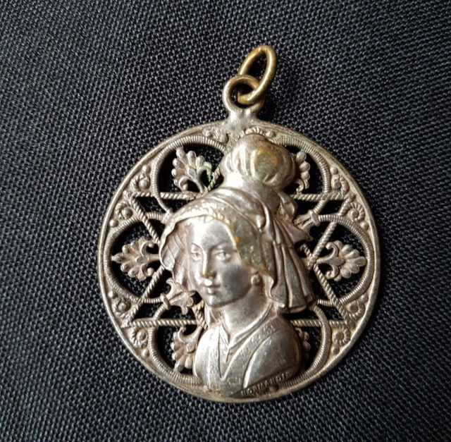 Pendentif Ancien Aigle Et Colombe En Argent Massif - Bijou Vintage Occasion