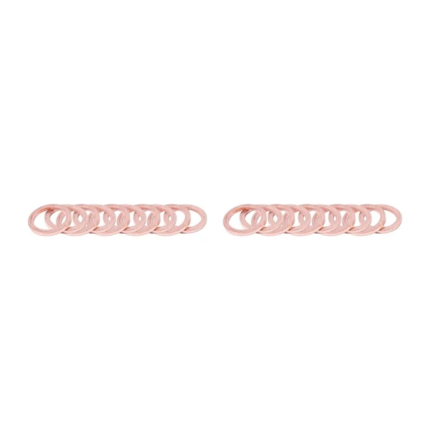 20Pcs 12mm x 17mm x 1.5mm Copper Crush Washer Flat Gasket Fitting E6X2