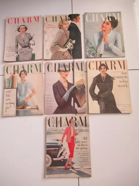 Vtg Charm magazine LOT OF 7 1952-1955! AMAZING BEST PRICE ON EB FOR NM ISSUES!!!