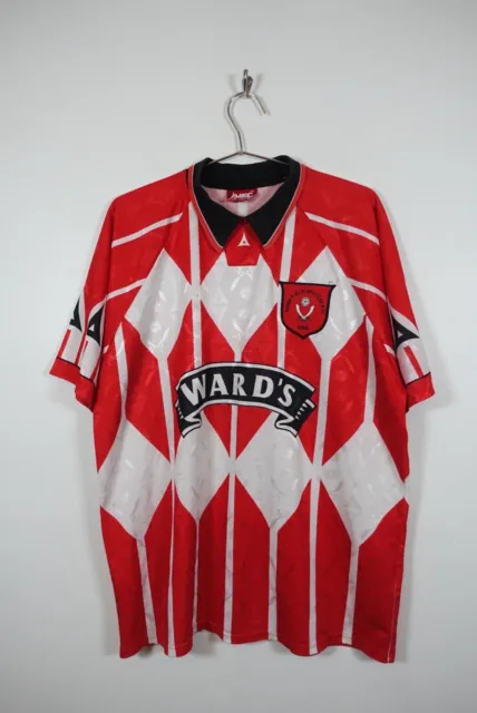 Vintage Sheffield United 1995/1996 Home Football Shirt Avec Large Mens