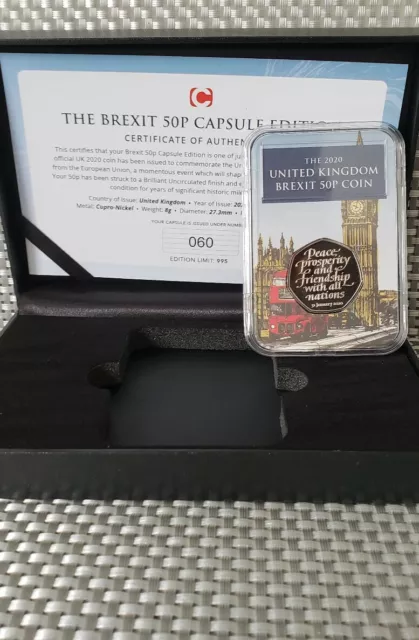 2020 UK Brexit 50p Coin In Presentation Box Limited To 995  VERY LOW 060 COA ,