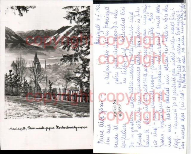 463689,Mariazell Teilansicht geg. Hochschwab Bergkulisse Winterbild