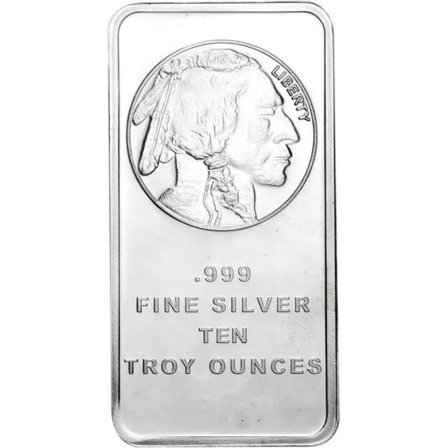 10 oz. SilverTowne Silver Bar - Buffalo Design - 999 Fine