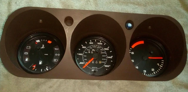 Orologi Quadro Strumenti Porsche 924 Speedo Tacho Vdo Calibri Marrone - Ottimo