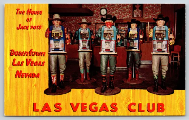 Gambling~Nevada~The House Of Jack Pots~Las Vegas Club~Plastichrome~Vintage PC