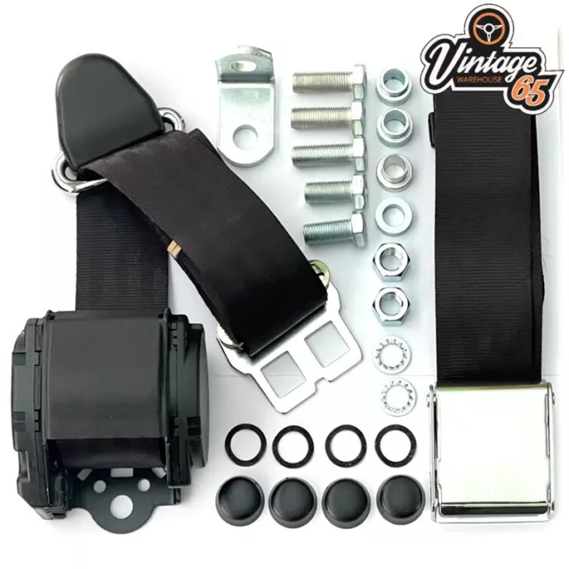 Asiento Delantero Cinturón Kit Totalmente Automático Inercia Cromo Hebilla Para