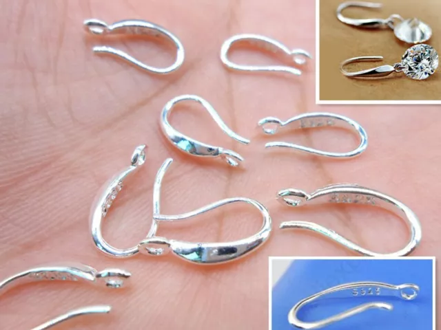 925 Sterling Silver Earring Smooth Hook Ear Wires For Design DIY Jewelry Finding