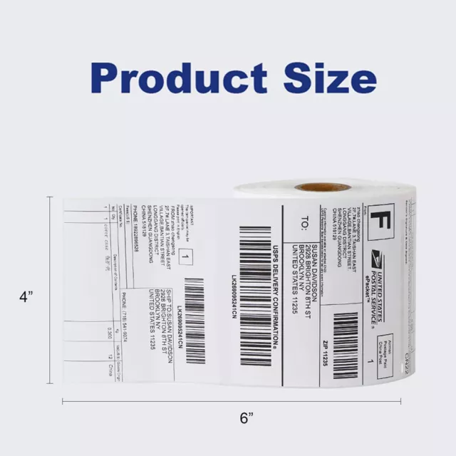 Direct Thermal Shipping Labels 4x6Adhesive Addres Sticker 250/450Labels Per Roll 2